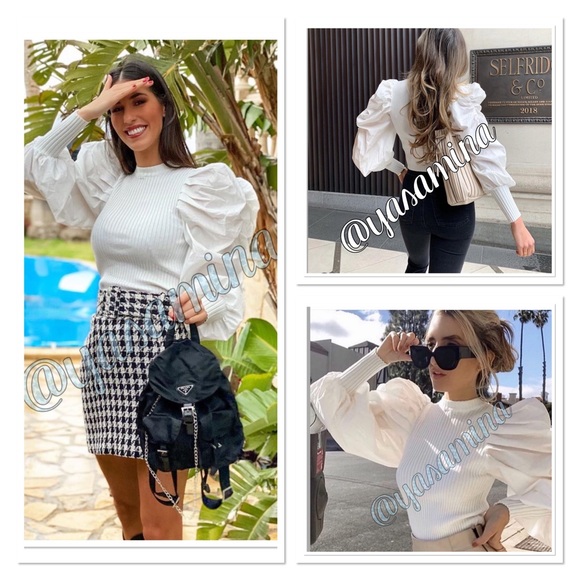 Zara puff sleeves top bloggers favorite - Picture 12 of 16
